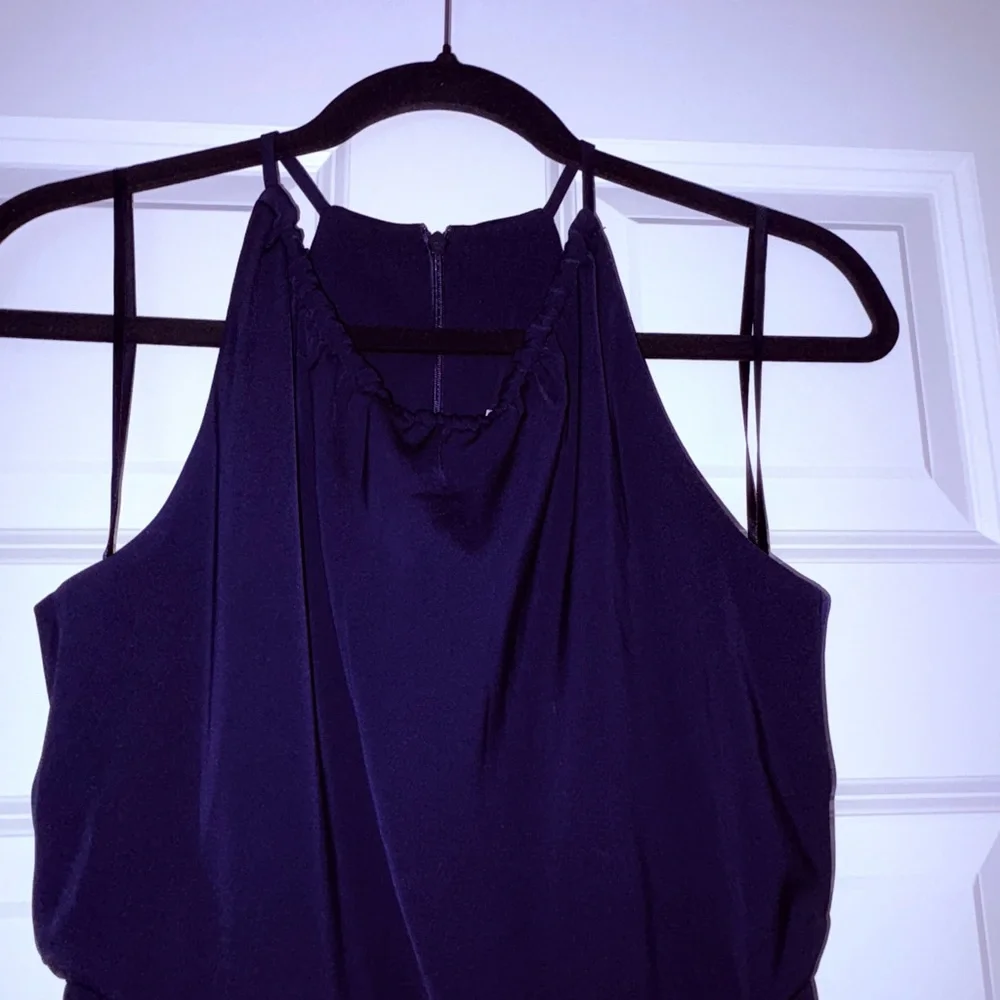 NWT Shona Joy Navy Blue Sleeveless Halter Midi Dress - Picture 3 of 7